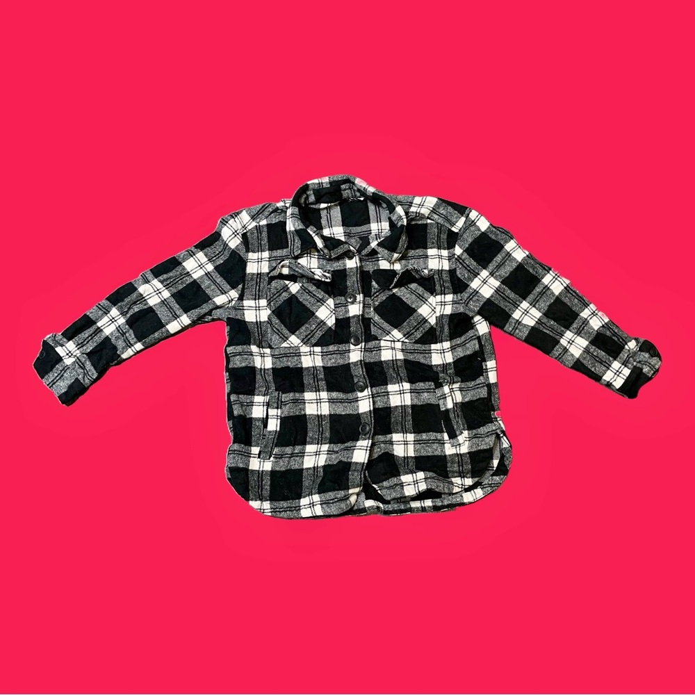 Thick And Warm Black and White Plaid Jacket
